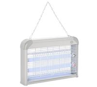 Outsunny Elettroinsetticida da Esterno e Interno, Lampada Antizanzare UV per 60m², Zanzariera Elettrica 20W, Grigio e bianco