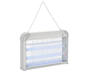 Outsunny Elettroinsetticida da Esterno e Interno, Lampada Antizanzare UV per 60m², Zanzariera Elettrica 20W, Grigio e bianco