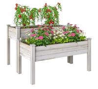 Outsunny Fioriera da Esterno a 2 Livelli con Foro di Drenaggio