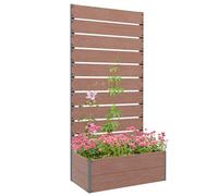 Outsunny Fioriera da Esterno con Grigliato 72x38x150 cm Marrone Chiaro