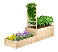 Outsunny Fioriera da Esterno con Grigliato per Rampicanti e Divisorio in Legno