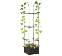 Outsunny Fioriera da Esterno con Vaso Autoirrigante e Griglia