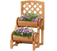Outsunny Fioriera da Esterno in Legno d'Abete con Design Verticale Rialzato