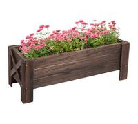 Outsunny Fioriera da Esterno Rettangolare Portapiante Vaso per Orto Rialzato in Legno, 100x36.5x36cm
