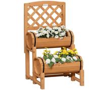 Outsunny Fioriera da Esterno Verticale a Mezza Botte Rialzato 45x45x80 cm