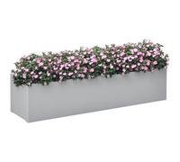 Outsunny Fioriera in acciaio, per balcone, terrazza, grigio, 91 x 22 x 22 cm