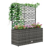 Outsunny Fioriera per Piante con Grigliato, 3 Vasi, 84x30x107cm, Grigio