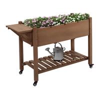 Outsunny Fioriera Rialzata con Ripiano Pieghevole e Mensola 123x54x80cm
