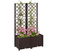 Outsunny Fioriera Rialzata in PP con Traliccio e Fori di Drenaggio, 80x40x135 cm