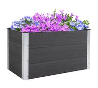 Outsunny Fioriera Vaso per Piante e Colture in Legno e Plastica, Grigio, 100x50x50cm Grigio 100x50x50cm