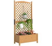 Outsunny Fioriera Verticale da Esterno in Legno d'Abete con Design Rialzato