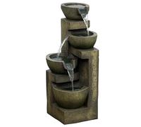 Outsunny Fontana da giardino 5W Cascata d'acqua 4 livelli con pompa dell'acqua e uscita dell'acqua regolabile per la decorazione del patio 25x24x60 cm Multicolore