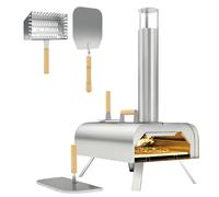 Outsunny Forno per Pizza da Esterno con Pietra Refrattaria e Pala Argento