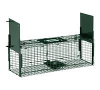 Outsunny Gabbia Trappola per Animali Vivi Piccoli con Doppia Porta 60x18x20cm