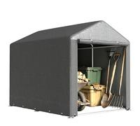 Outsunny Garage Moto per Esterno Portaoggetti 160x218x172 cm Grigio Scuro