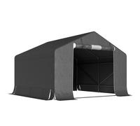Outsunny Garage Moto per Esterno Portaoggetti 3x3 m Impermeabile con Porta e Prese d'Aria Avvolgibili, per Biciclette e Attrezzi, Grigio Scuro Aosom Italy
