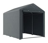 Outsunny Garage Moto per Esterno Portaoggetti Anti UV con Ingresso a Zip, Tenda