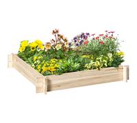 Outsunny Garden in legno Arriate pavimento da giardino urbano 100x100x16 cm Naturale