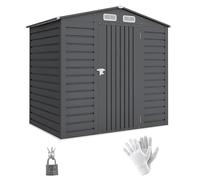 Outsunny Garden Shed 2,27 m² casetta da giardino armadio da giardino Dim. 190L x 131L x 188H cm guanti inclusi porta con serratura ventilazioni lamiera d'acciaio grigio
