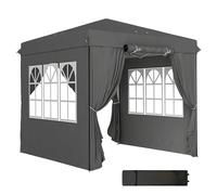 Outsunny Gazebo 2.5x2.5m Pieghevole Pop-up Idrorepellente con 4 Pannelli Laterali, Stabile e Resistente all'Inverno, Protezione UV 50+ per Giardino e Feste