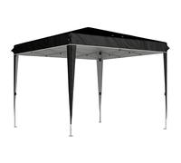 Outsunny Gazebo 3x3 m per 6-9 Persone ad Altezza Regolabile con Fori di Drenaggio, in Metallo e Tessuto Oxford Nero