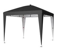 Outsunny Gazebo 3x3 m Pieghevole ad Altezza Regolabile con Luce Centrale e Telecomando, in Metallo e Poliestere, Nero Aosom Italy