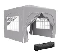 Outsunny Gazebo 3x3 m Pieghevole con Pareti a Rete Anti-UV Grigio Chiaro