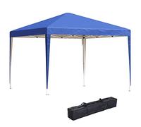 Outsunny Gazebo 3x3 m Pieghevole Pop-up in Acciaio e Tessuto Oxford, Gazebo da Esterno con Picchetti, Funi e Borsa da Trasporto, Protezione UV, Blu