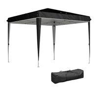 Outsunny Gazebo 3x3 m Pieghevole Pop Up Regolabile da Esterno Nero
