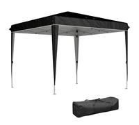 Outsunny Gazebo 3x3 m Pop Up ad Altezza Regolabile in Metallo e Tessuto Nero
