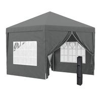 Outsunny Gazebo da Esterno 3x3 m Pieghevole con 4 Pannelli Laterali, in Acciaio e Tessuto Oxford Grigio