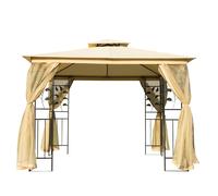 Outsunny Gazebo da Esterno 3x3m con Zanzariera e Telaio in Acciaio