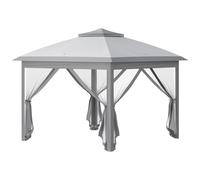 Outsunny Gazebo da Esterno Pieghevole ad Altezza Regolabile con Zanzariere, 3.3x3.3x2.8 m, Grigio Aosom Italy