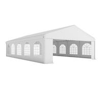 Outsunny Gazebo da Giardino 10x6m Pieghevole in Acciaio e Poliestere, Tendone per Feste con Pareti Rimovibili e Finestre in PVC, Bianco