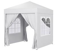 Outsunny Gazebo da Giardino 2x2 m in Metallo e Tessuto Oxford Marrone