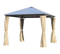 Outsunny Gazebo da Giardino 3x3m,Tetto in Policarbonato e Zanzariere