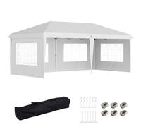 Outsunny Gazebo da Giardino 6x3 m con Altezza Regolabile Bianco