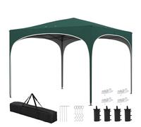 Outsunny Gazebo da Giardino ad Altezza Regolabile in Metallo Verde