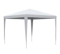 Outsunny Gazebo da Giardino con Telaio in Acciaio per Esterno e Interno, 2.7x2.7m Bianco