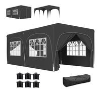 Outsunny Gazebo da giardino esterno 3x6 m, gazebo pieghevole pop up, altezza regolabile, borsa da trasporto e sacchi di sabbia, protezione UPF50+, barno pieghevole per campeggio, festival, patio