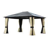 Outsunny Gazebo da Giardino in Alluminio con Tetto in PC, 430x360x265 cm