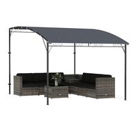 Outsunny Gazebo Pergola 3.8x2.8m con 16 Fori di Drenaggio, Pergolato da Giardino in Metallo e Poliestere 180g/m² con Viti, per Esterno, Giardino, Terrazza e Patio, UV 30+, Grigio