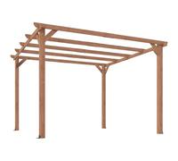 Outsunny Gazebo Pergola 3x3 m in Abete, Pergolato da Giardino con Supporti Triangolari e 5 Travi per Rampicanti Piante Fiori, Pergola in Legno per Esterno, Patio, Terrazzo, Effetto Legno d'Acero