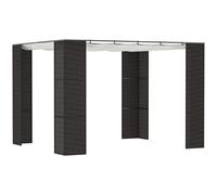 Outsunny Gazebo Pergola 3x3m con Tenda Scorrevole, in Metallo e Rattan PE Nero