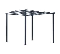 Outsunny Gazebo Pergola da Giardino 3x3m Decorabile con Rampicanti Nero