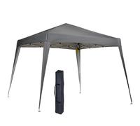 Outsunny Gazebo pieghevole 2,4x2,4 m con protezione UV, tenda per feste con borsa da trasporto per giardino, balcone, acciaio grigio Aosom Italy