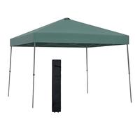 Outsunny Gazebo pieghevole 3x3m con borsa di trasporto e ruote Gazebo impermeabile con struttura in acciaio per feste all'aperto e campeggio verde