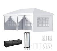 Outsunny Gazebo Pieghevole 6x3 m Pop Up con 4 Finestre e Pannelli Laterali, 2 Po