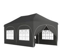 Outsunny Gazebo pieghevole 6x3 m Pop-up con 4 pannelli rimovibili altezza regolabile e borsa per il trasporto Grigio scuro Aosom Italy