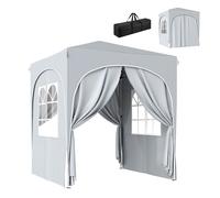 Outsunny Gazebo Pieghevole con Borsa da Trasporto 2x2m Grigio Chiaro